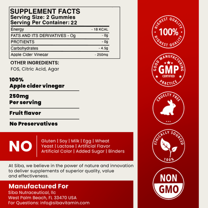 SIBA Apple Cider Vinegar Gummies product information image 5