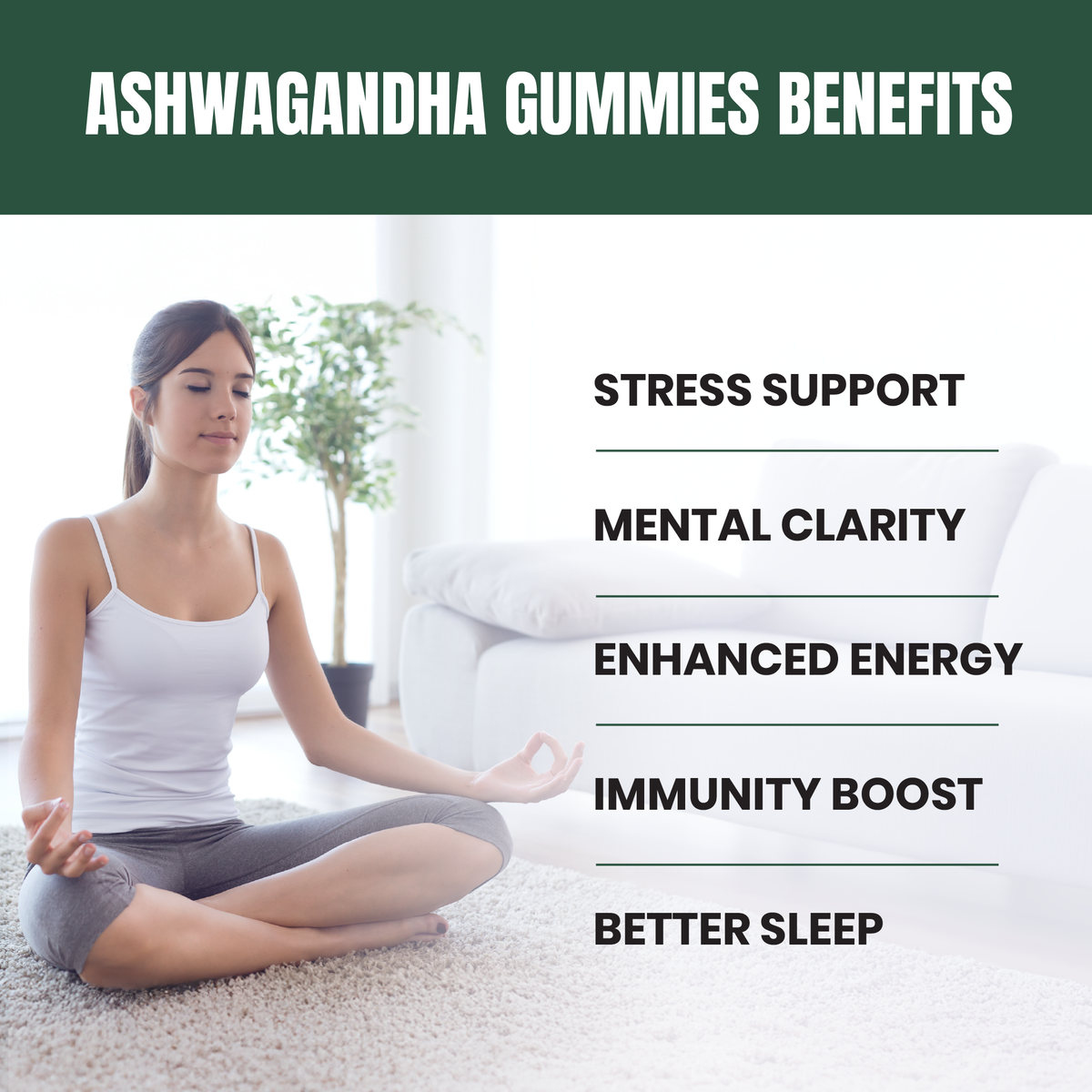 SIBA Sugar-Free Ashwagandha Gummies product information image 3