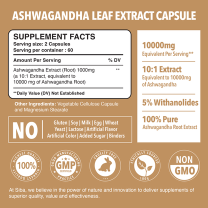 ASHWAGANDHA LEAF EXTRACT CAPSULE