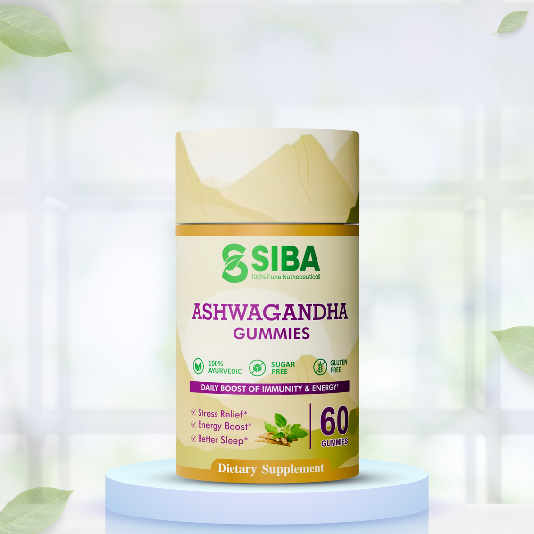 Ashwagandha Root SIBA Gummies Relaxation Anti Stress Supplement
