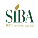 SIBA 100% Pure Nutraceutical logo with a green leaf on a white background