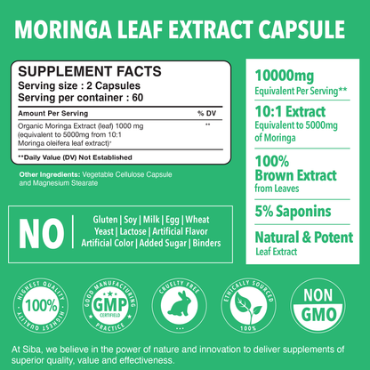 Organic Moringa Leaf Extract Capsules