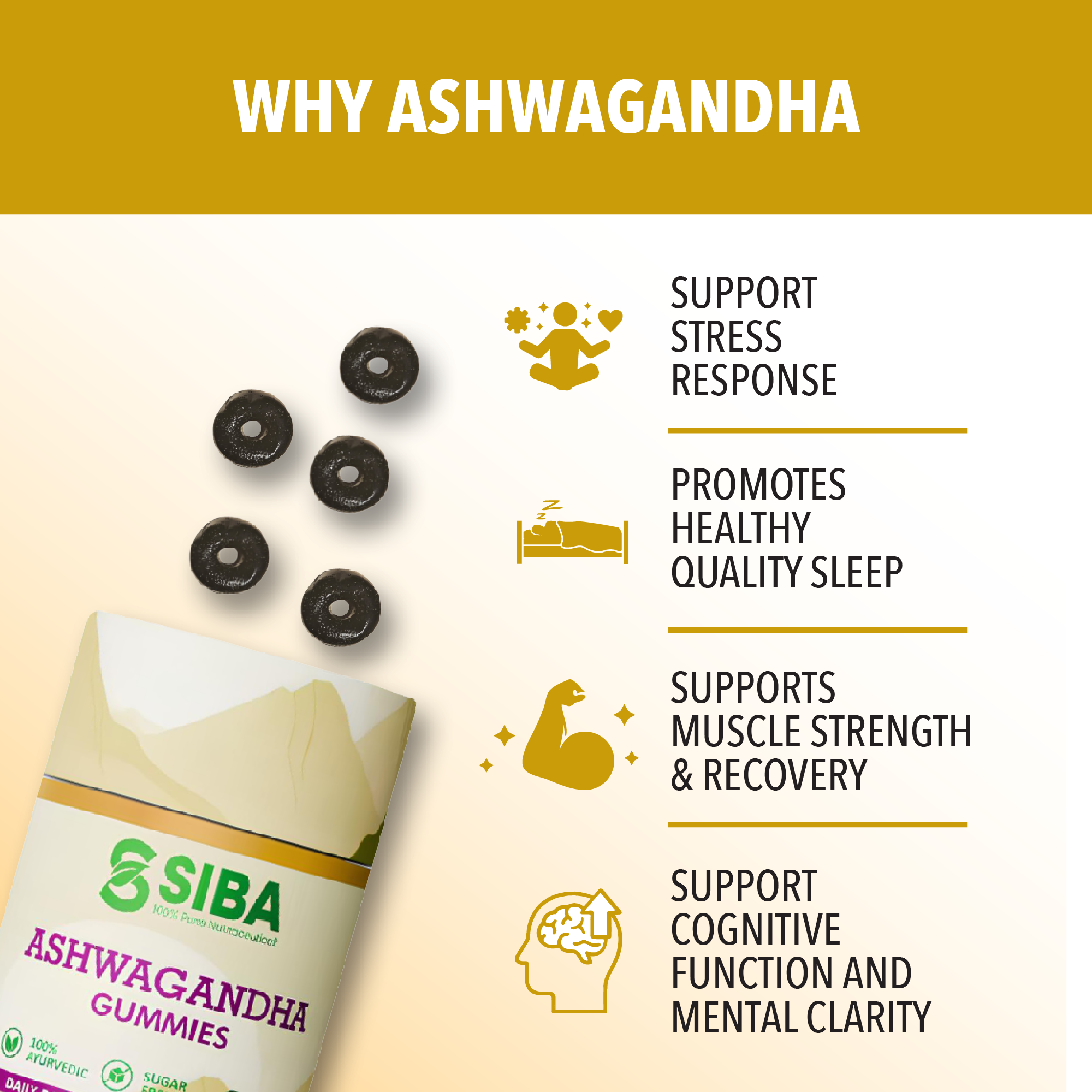 SIBA Ashwagandha Gummies for Stress Relief